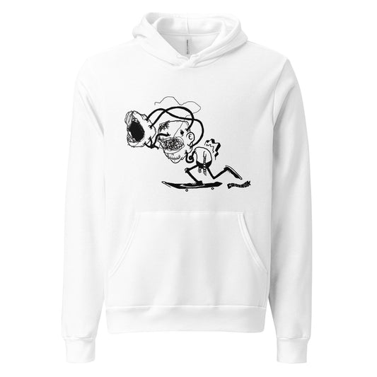 unisex hoodie - skateboarding el raton mutante